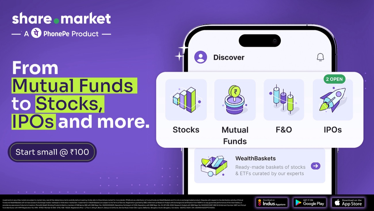 Share.Market ad: “From Mutual Funds to Stocks, IPOs and more.”