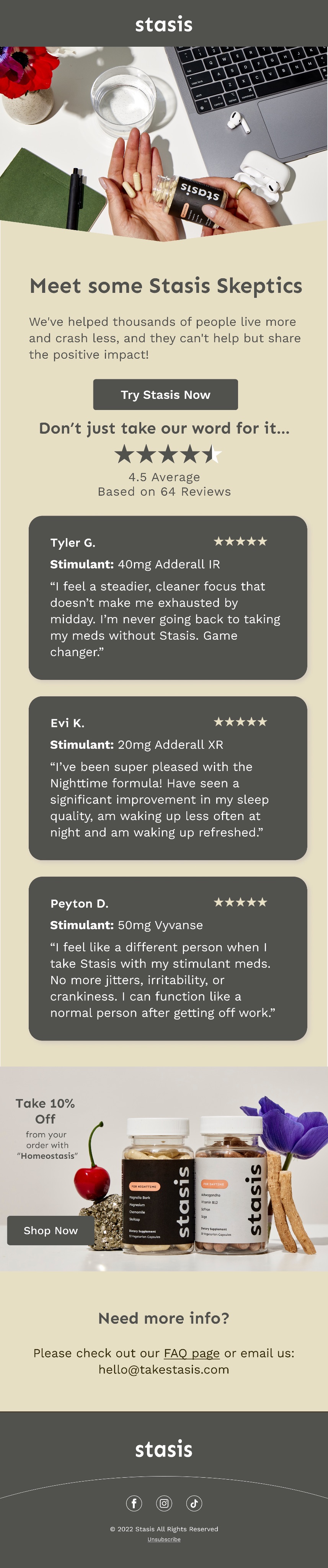 Stasis emailer: Meet some Stasis Skeptics — customer reviews and ratings.