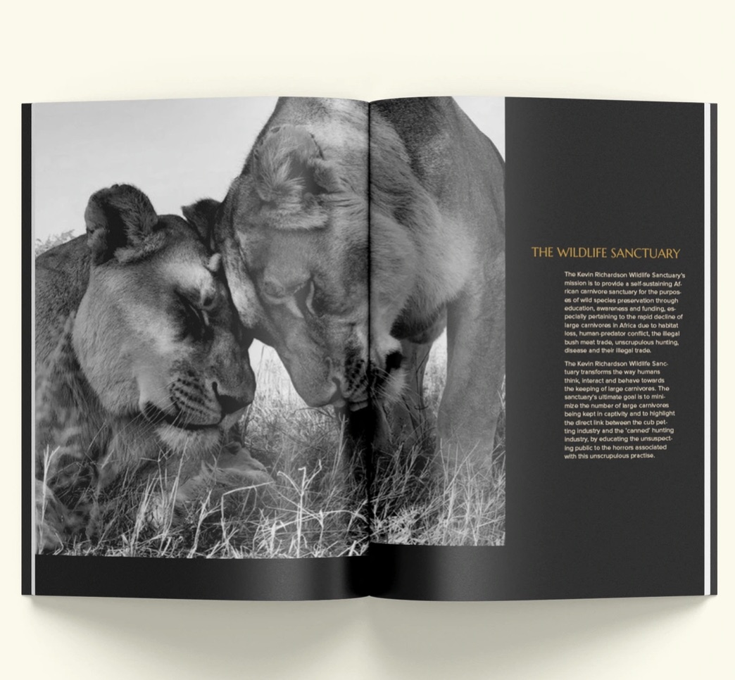 Spread: elephants photographed in black and white.